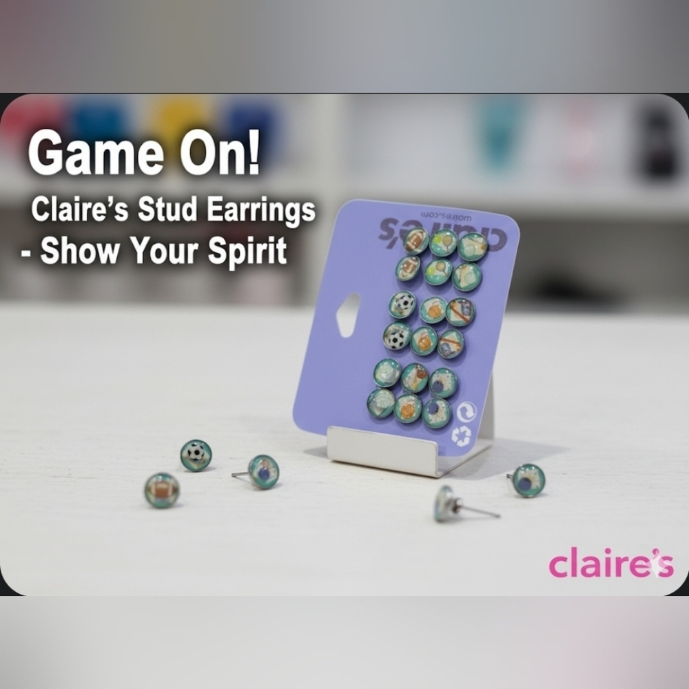 9 Pack Girls Sports Earrings
